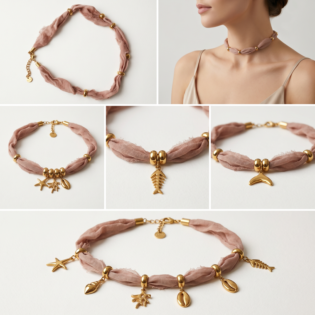 EMMA - Collar seda doré