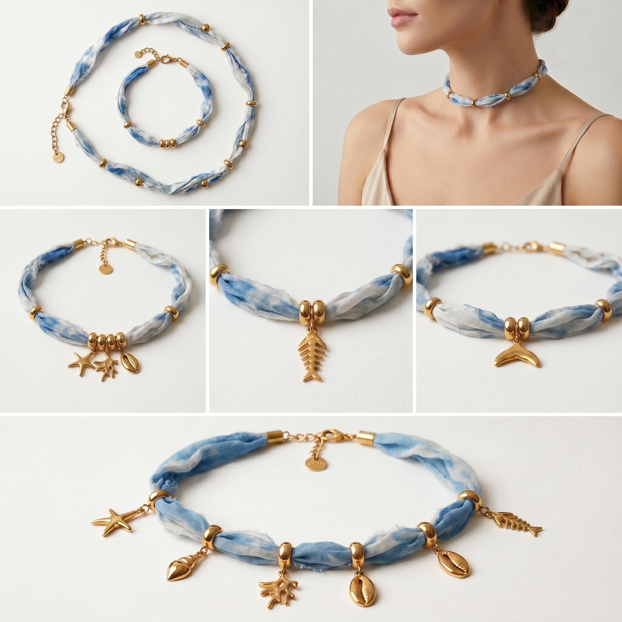 JULIA- Collar seda doré