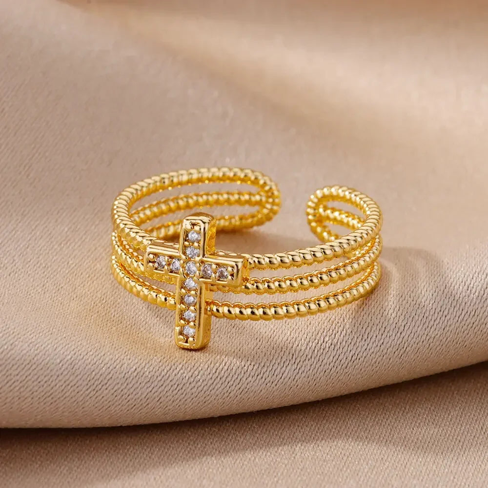 DAVINIA - Anillos con cruz sagrada
