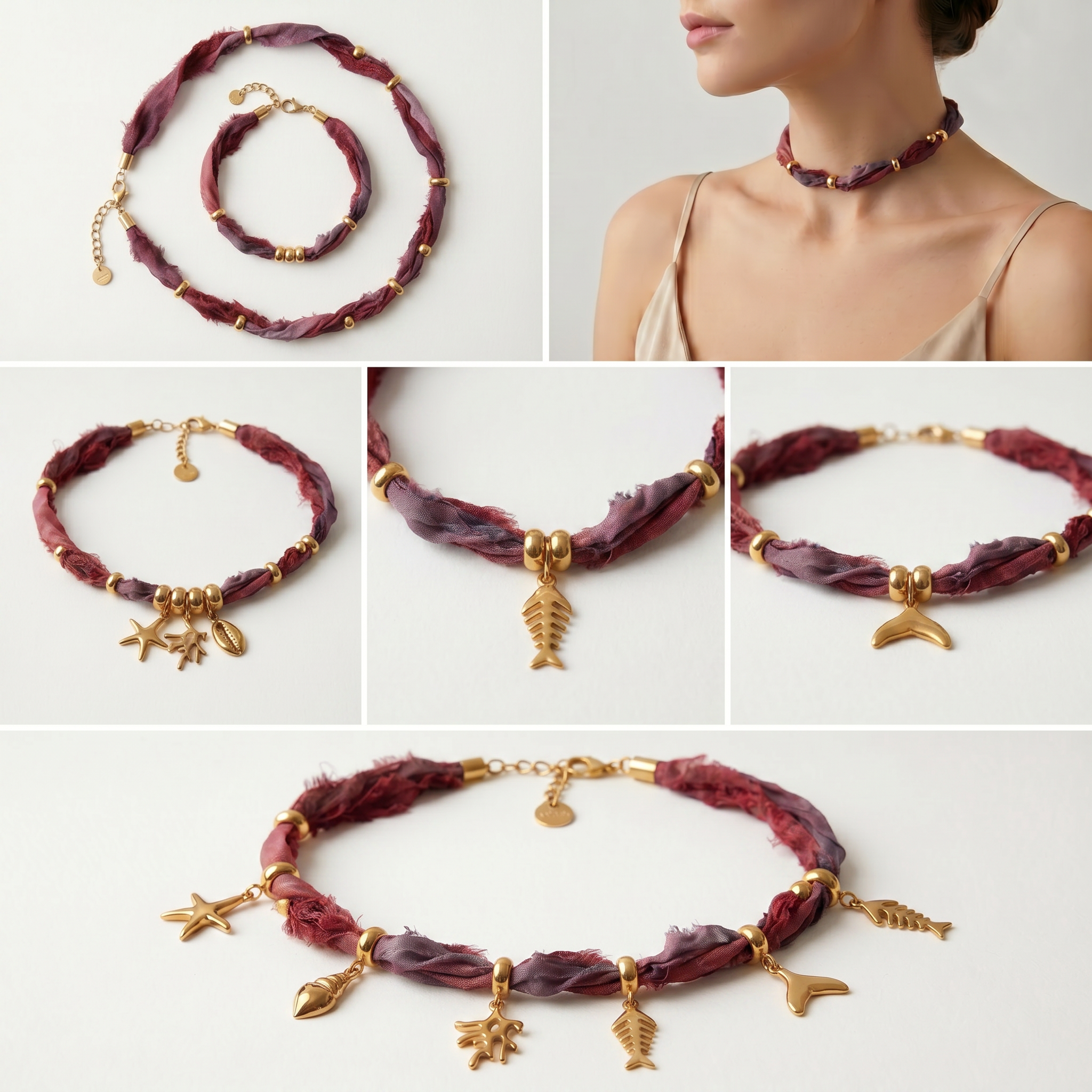 VALERIA - Collar seda doré