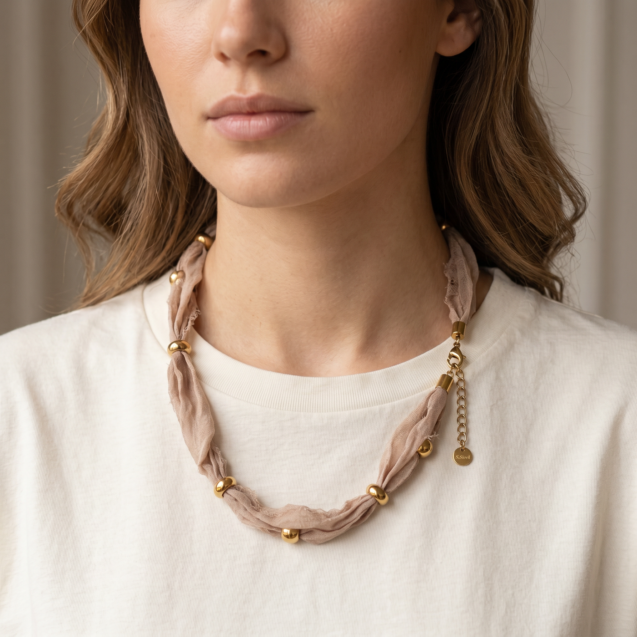 EMMA - Collar seda doré