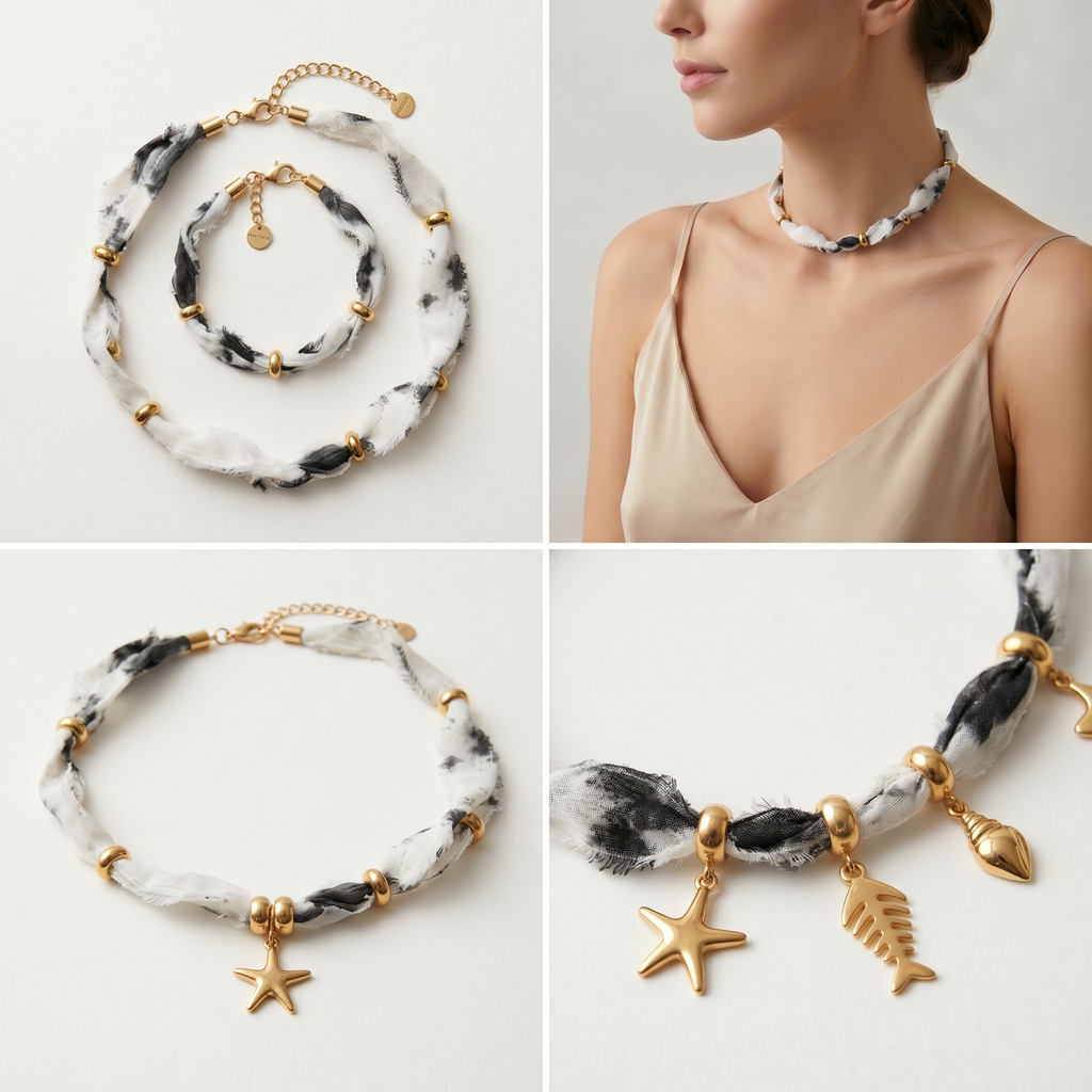 ESTHER - Collar seda doré